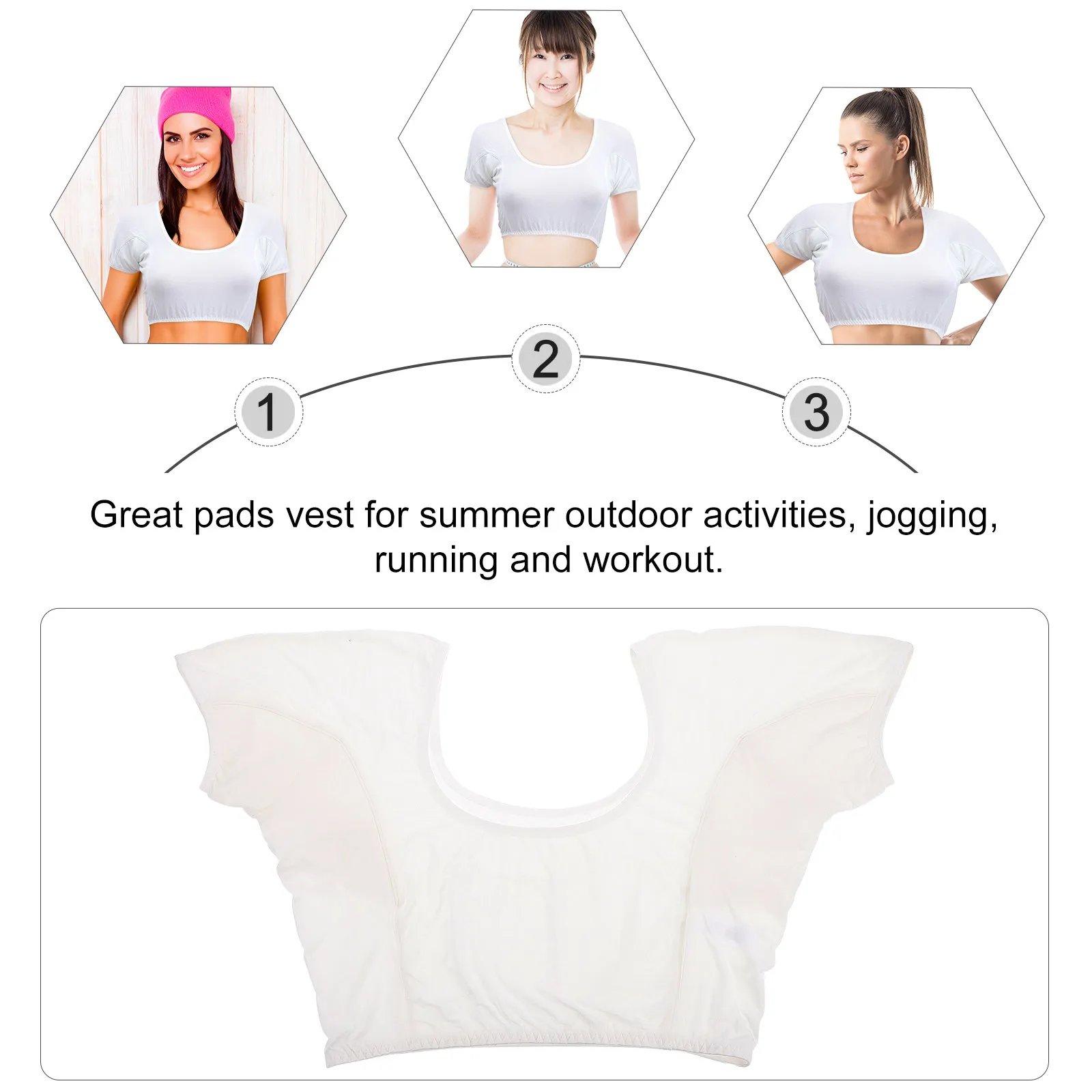 綿製の脇汗パッド付きベスト-–-通気性があり、吸水性に優れているため、夏のランニング、ワークアウト、アウトドアアクティビティに最適。