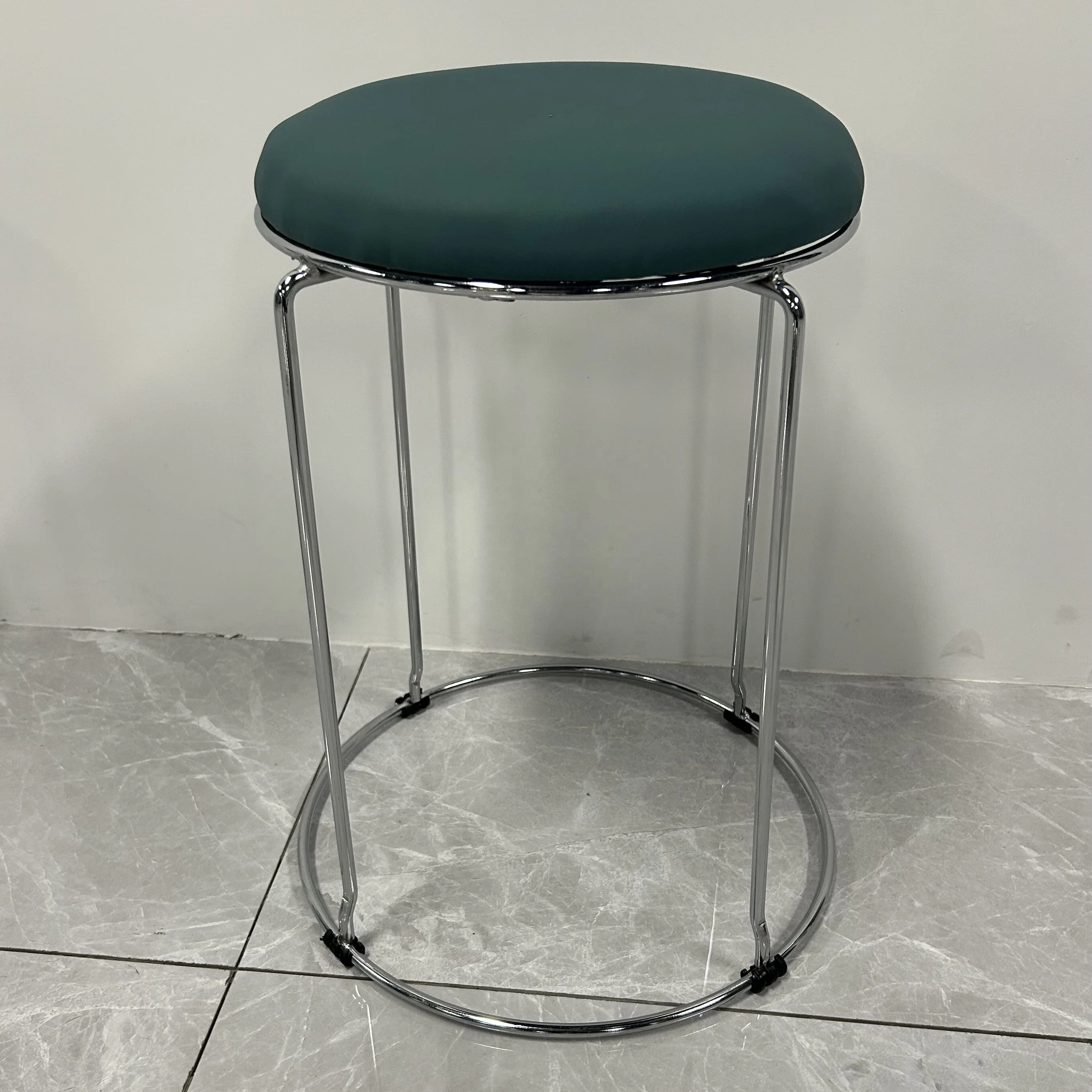 #¥ Luxury Nordic Round Metal Modern Stackable Dining Stool Chair Metal Living Room Chairs