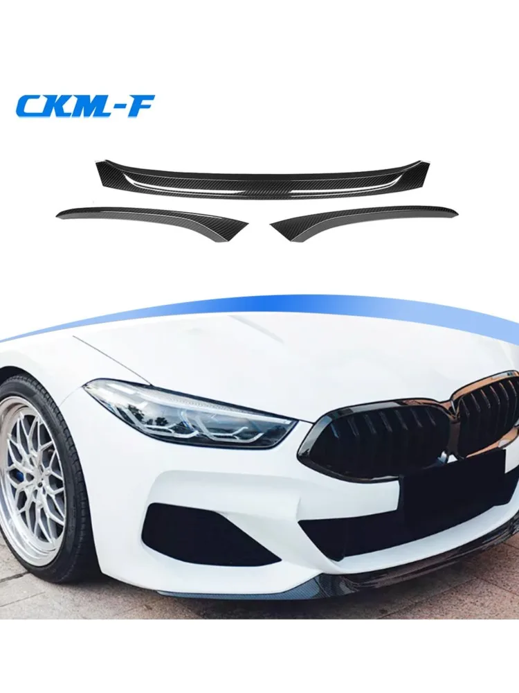 Droge carbon fiber 3-delige voorlip spoiler kin spoiler voor BMW 8 Serie G14 G15 G16 2020+ auto voorbumper lip diffuser accessoires - afbeelding 2