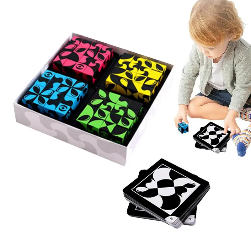 Puzzles Building Cubes Toy Magic Cube Game With 60 Challenge Cards Puzzles Toy To Improve Imagination For Children