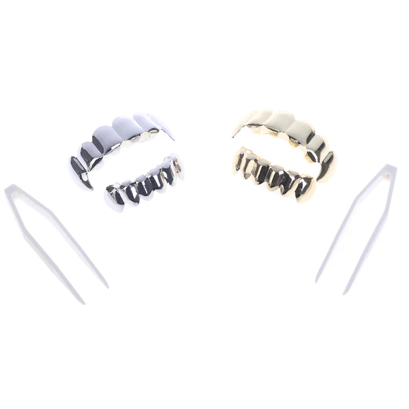 Hip Hop Teeth Grillz Top & Bottom Grill Mouth Teeth Grills Gangster Jewelry Gift