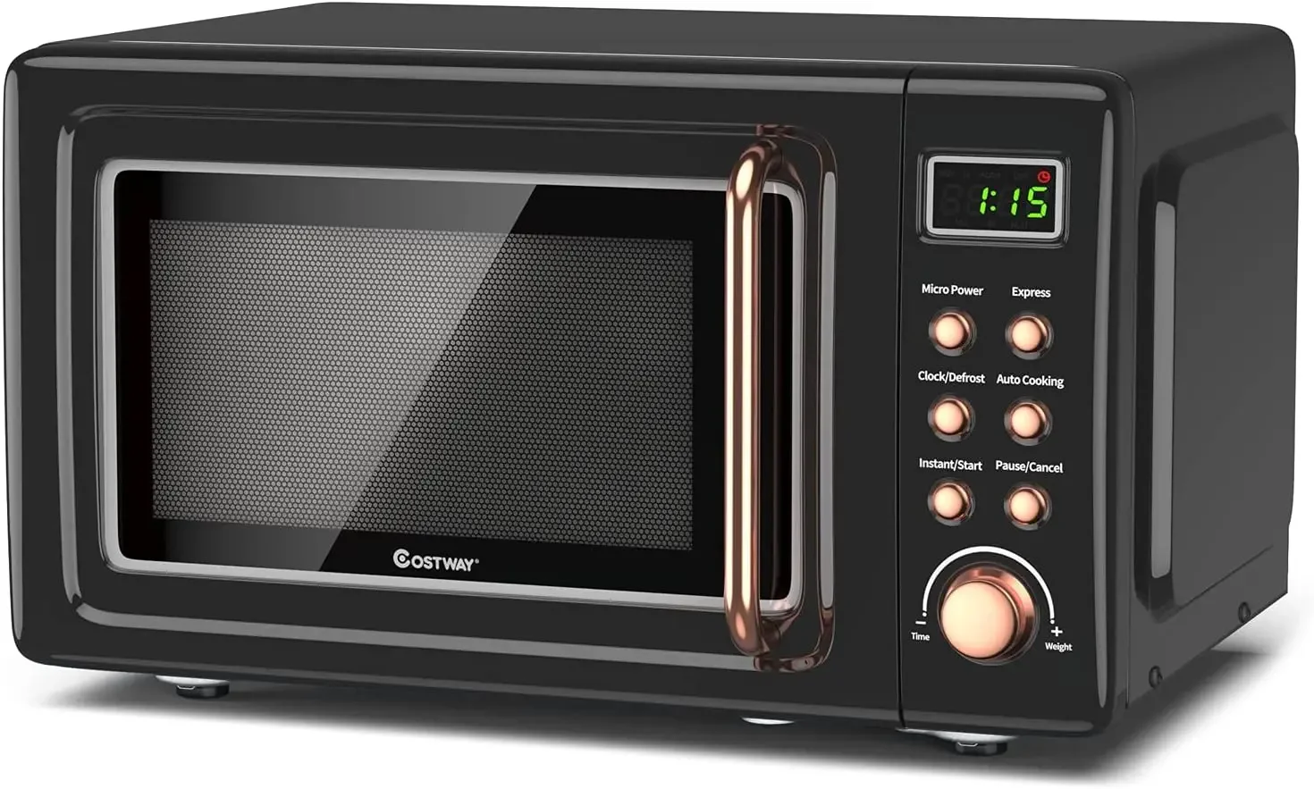 Retro Microwave Oven, 0.7Cu.ft, 700-Watt Countertop Microwave Ovens w/5 Micro Power, Delayed Start Function, LED Display, Child