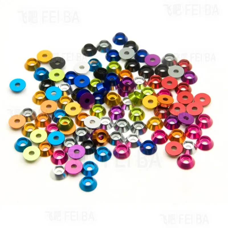 

Aluminum Alloy Conical Pad M3 Protective Head Gasket Cup Head Gasket Hexagonal Gasket Colorful Decorative Pad