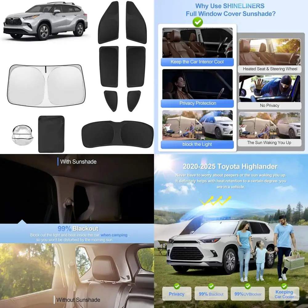 

Car Window Shades for 2020-2025 Models, Full Sunshade, UV Blocking, Privacy Protection, Ideal for Camping and Outdoors