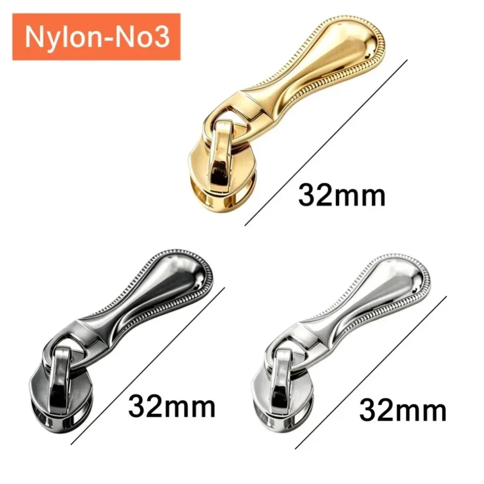 5-30Pcs 3# 5# Nylon Zipper Sliders for Zips Tape Clothes Coat Zippers Pull Head Backpack Zip Repair Kit DIY Gold Silver Black