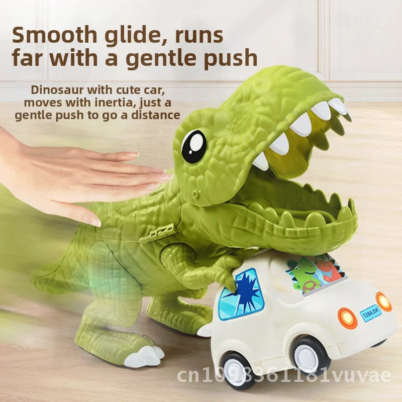 恐竜ティラノサウルスレックス鉄道車両シミュレーションシーンマッチングセット子供用ABS慣性スライド多ピース教育玩具