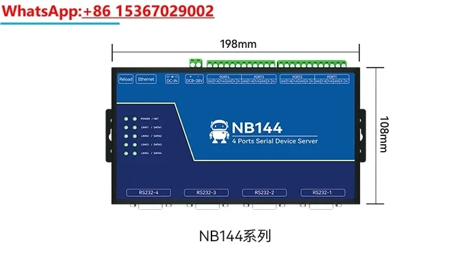 Four serial communication server Modbus RTU to TCP gateway rs485/232/422 to Ethernet module MQTT transmission high protection