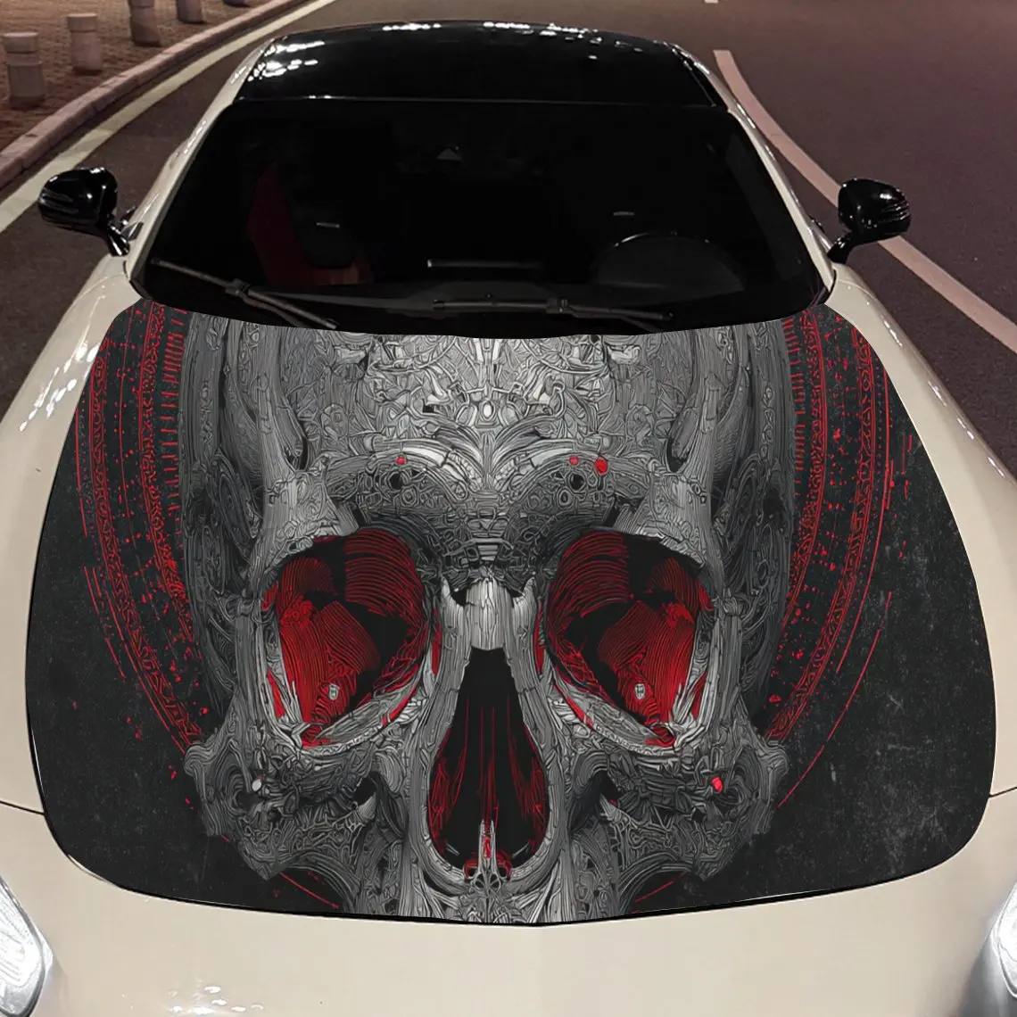 

Evil Ghost SkeletonCar Hood Vinyl Stickers Car Surface Protection Decal Car Decoration Cover Vinyl Wraps Waterproof Self-adhesiv
