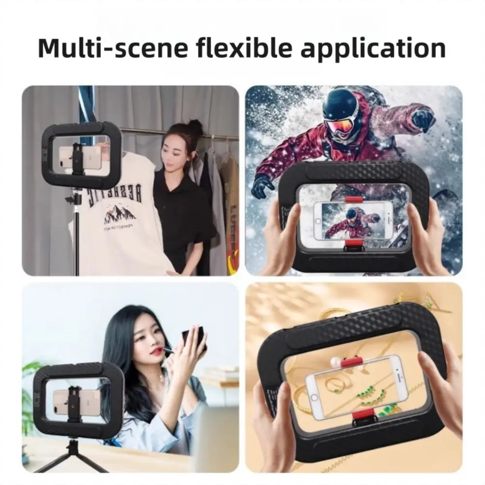 Universal Selfie Ring Light Rechargeable Support Bluetooth ​3-Color Fill Light​ Dimmable Light 3 Cold Shoe Live Streaming Tool