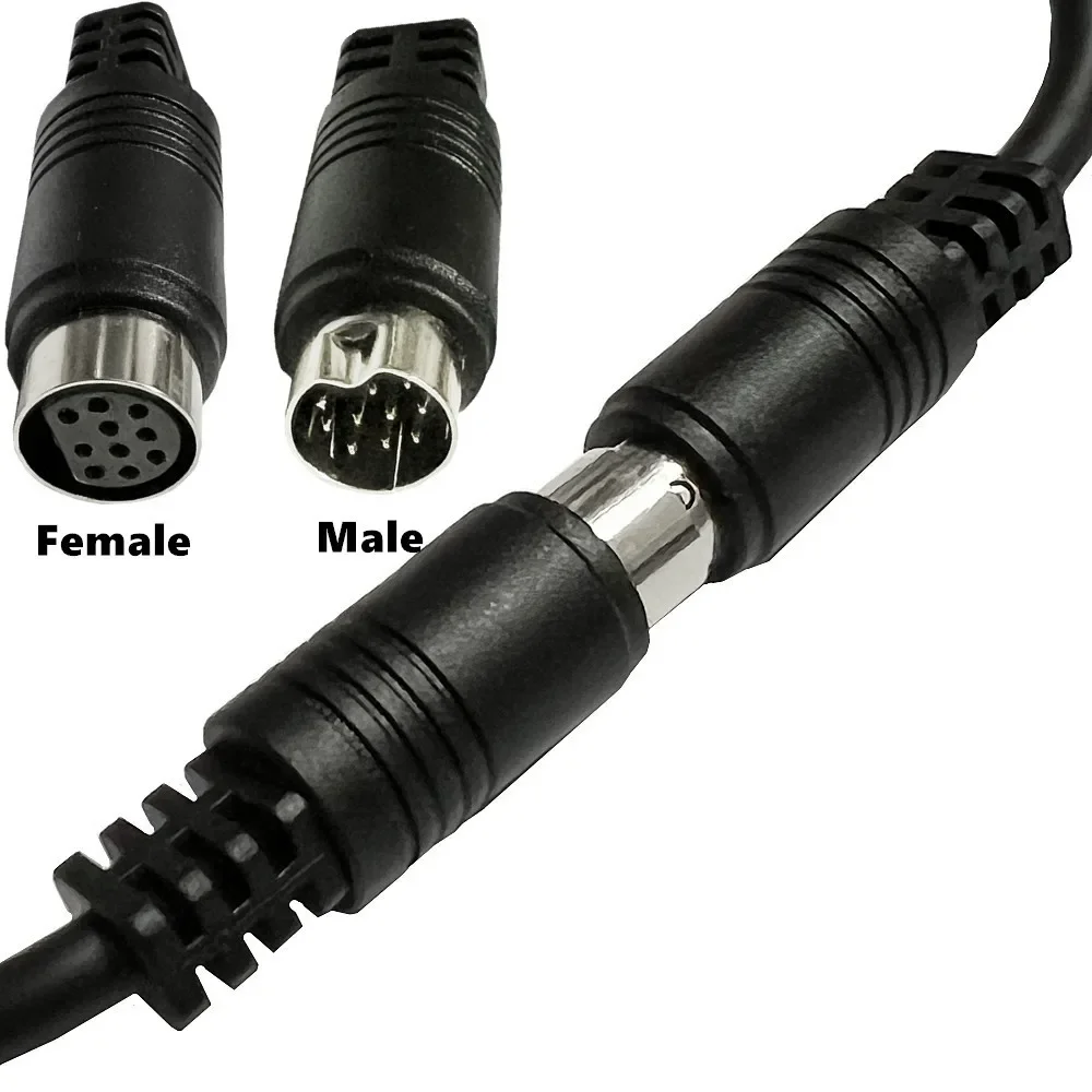 Mini din 10 pinos fêmea para 10 pinos macho m/f cabo de entrada de áudio 0.5m 3m com receptor de tv monitor projetor receptor de áudio e vídeo