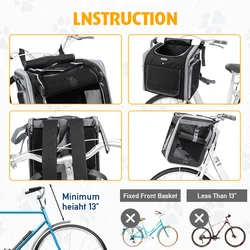 Mochila transportadora para perro y gato, cesta bici plegable 4 accesos