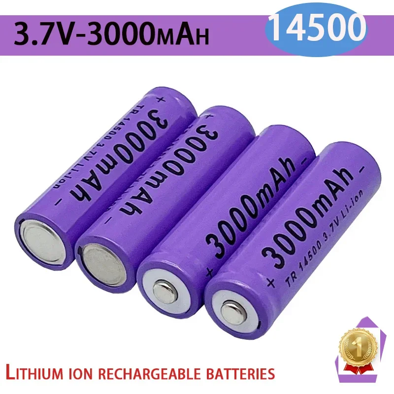 

New 14500 Lithium Battery 3.7V 3000mAh Rechargeable Battery Flashlight LED Toy Free Shipping 100% best-selling product