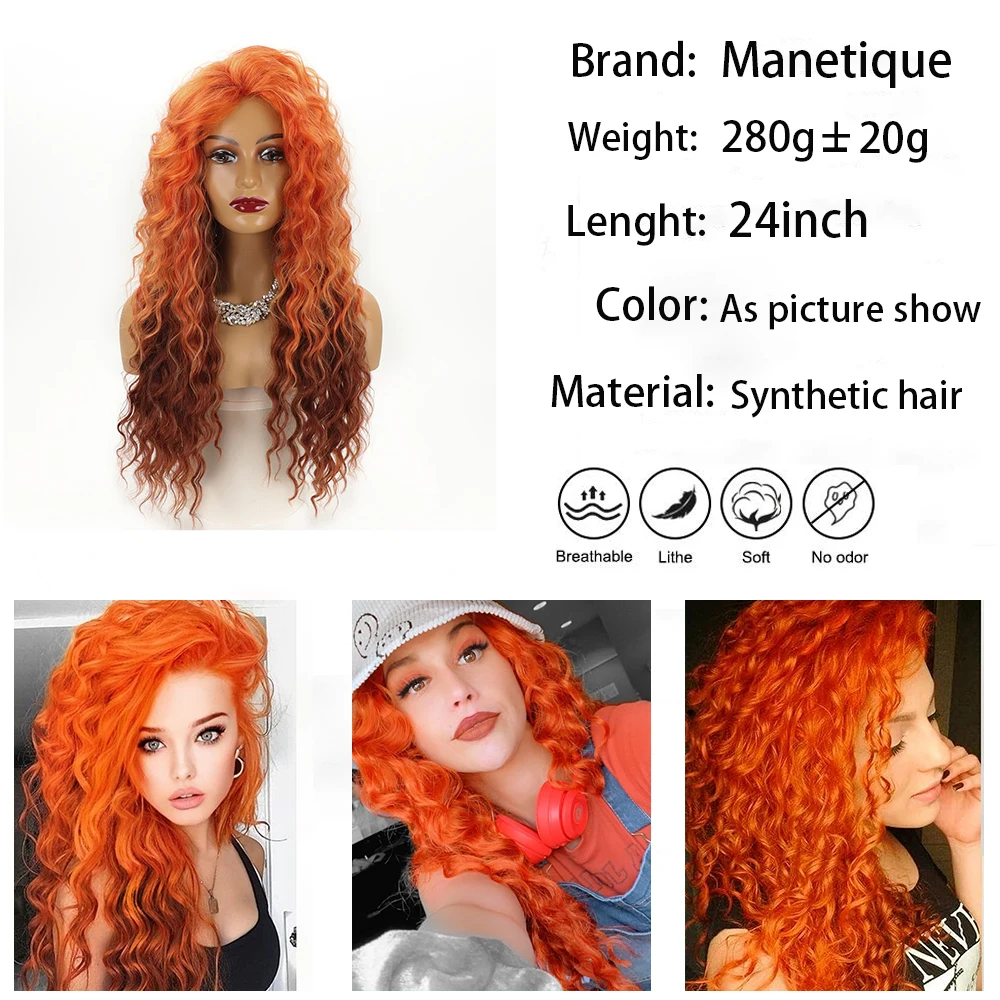 Long Curly Wig Ombre Orange Ginger Natural Curly Wave Hair Wigs for Women Fluffy Synthetic Loose Deep Wave Wigs Ash Blonde