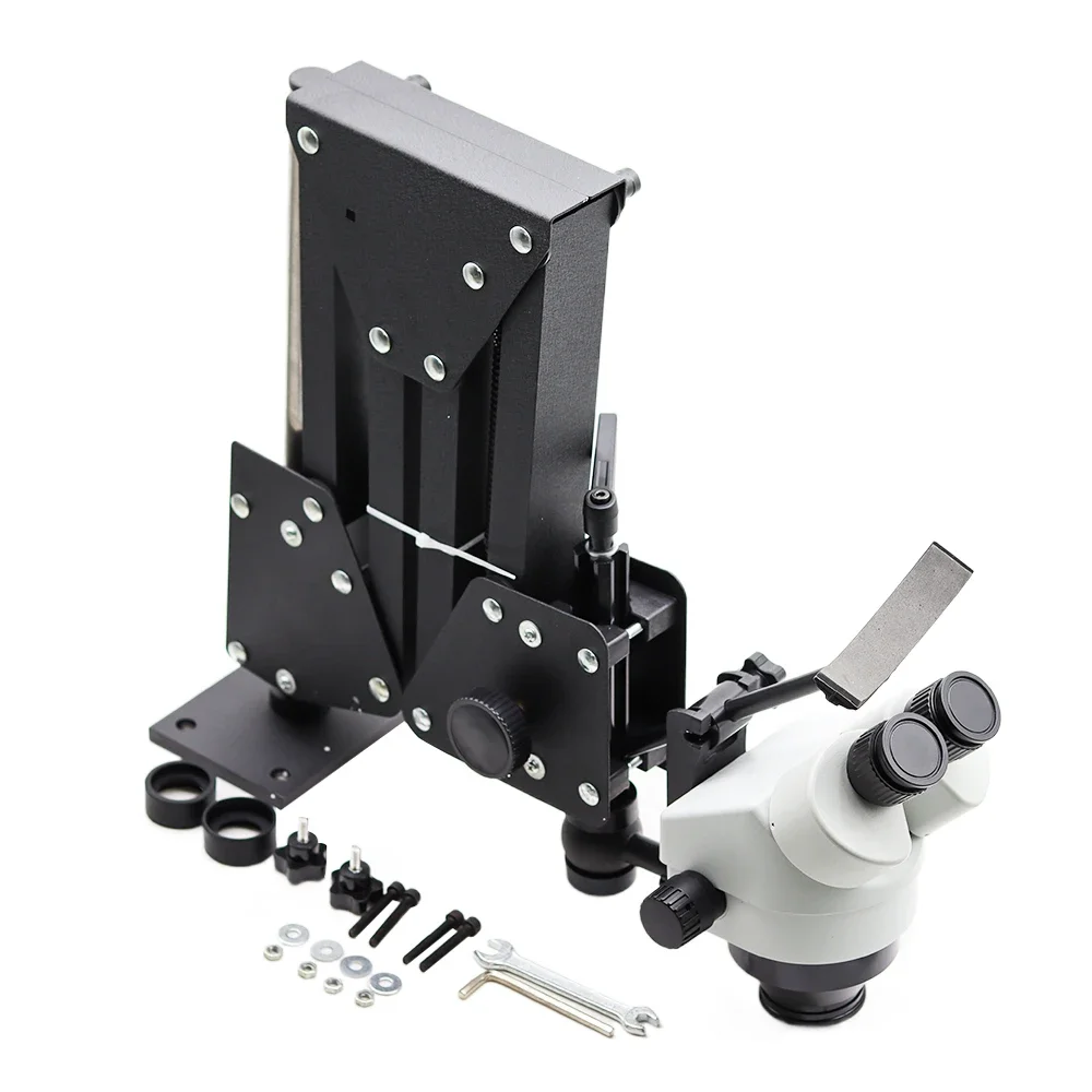 7X-45X Stereo Microscope with Hard Aluminum Stand Jewelry Microscope Dental Microscope for Jewelry Tools