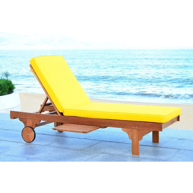 Outdoor series Newport Natural cushion built-in side table adjustable recliner