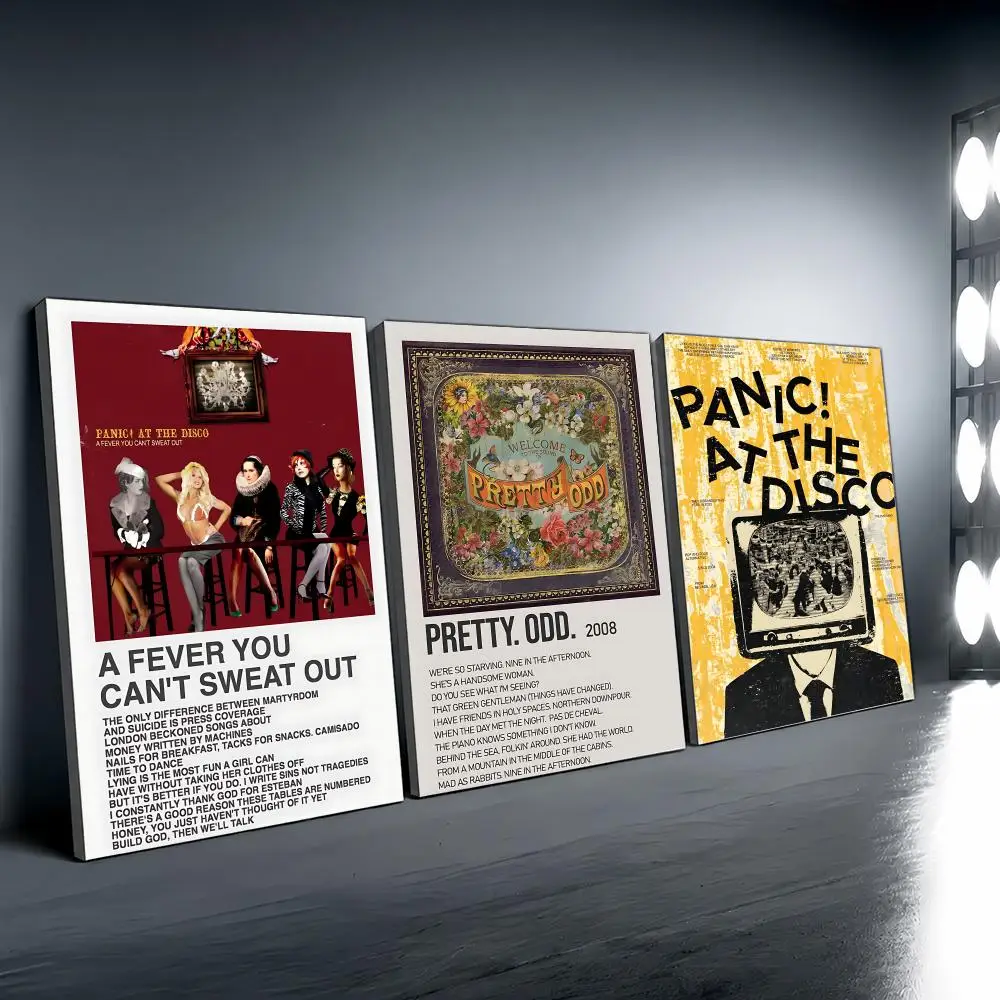 P-Panic! At The Disco Band Painting Calligraphy Modern Canvas Wall Art for Bedroom & Living Room | Home Decor Gift