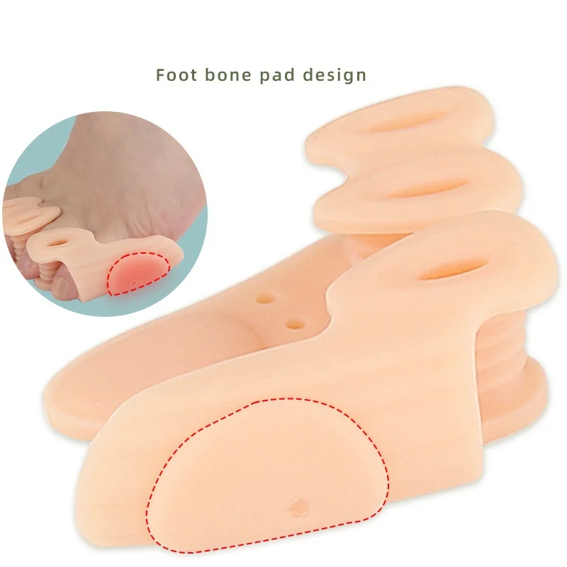 Forefoot Pad Three-hole Plantar Toe Divider Little Toe Valgus Orthosis Device Double Toe Clamp Invisible anti-wear Toe Guard