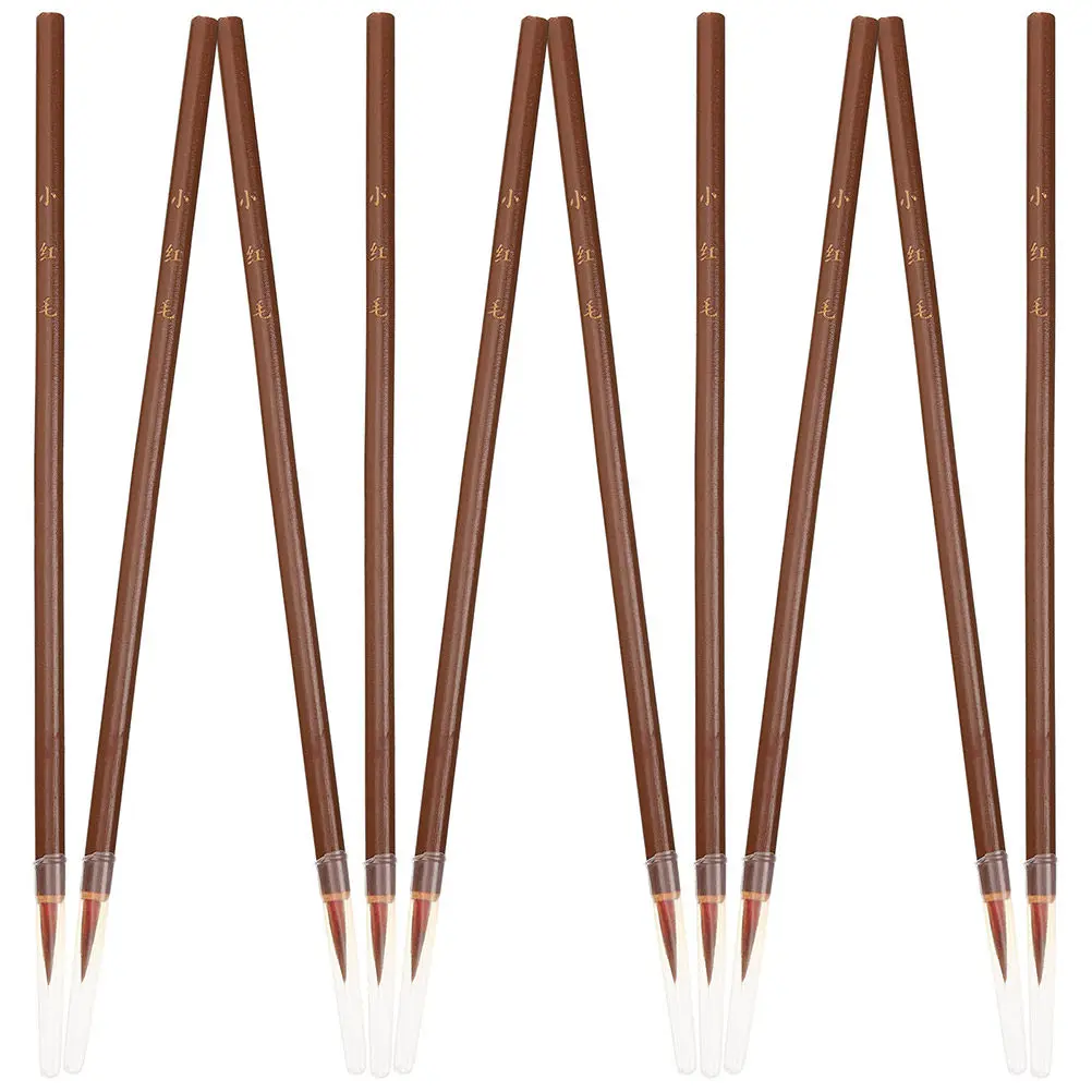 10Pcs Fly Head Calligraphy Brush Chinese Ink Brush Lightweight Portable for Chinese Calligraphy Writing Painting Drawing