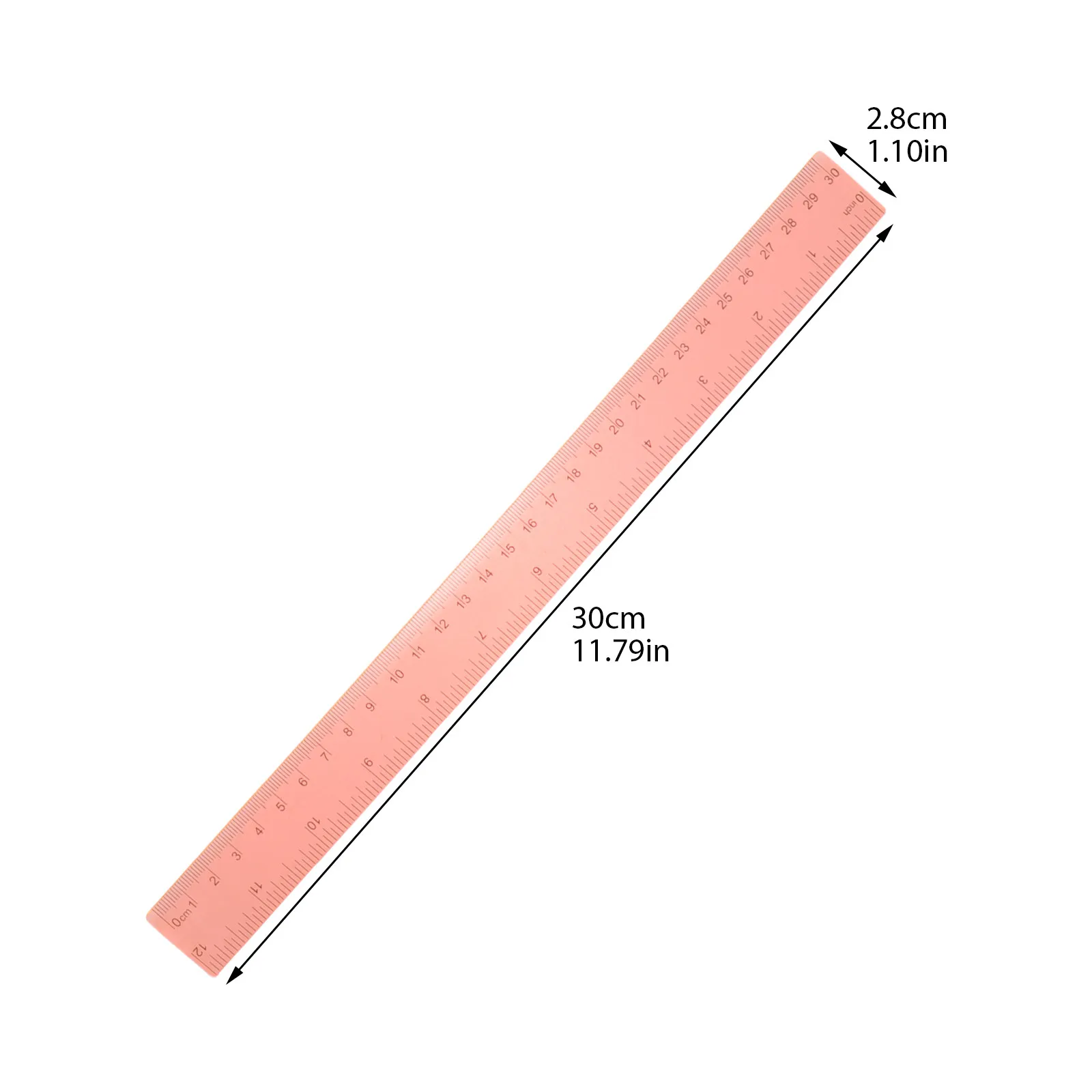 8Pcs Color Plastic Rulers 30Cm Clear Scale Multifunctional Straight Ruler for School Office Drawing Measurement Small Rulers