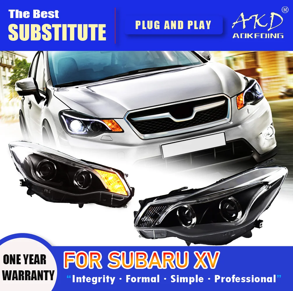 AKD Head Lamp for SUBARU XV LED Headlight 2011-2016 Headlights XV DRL Turn Signal High Beam Angel Eye Projector Lens