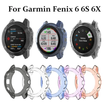 Garmin Fenix ​​6 6S 6X 스마트 시계 용 소프트 TPU 보호 케이스 커버 Garmin Fenix ​​6 Pro/6S Pro/6X Pro 용 투명 보호 프레임