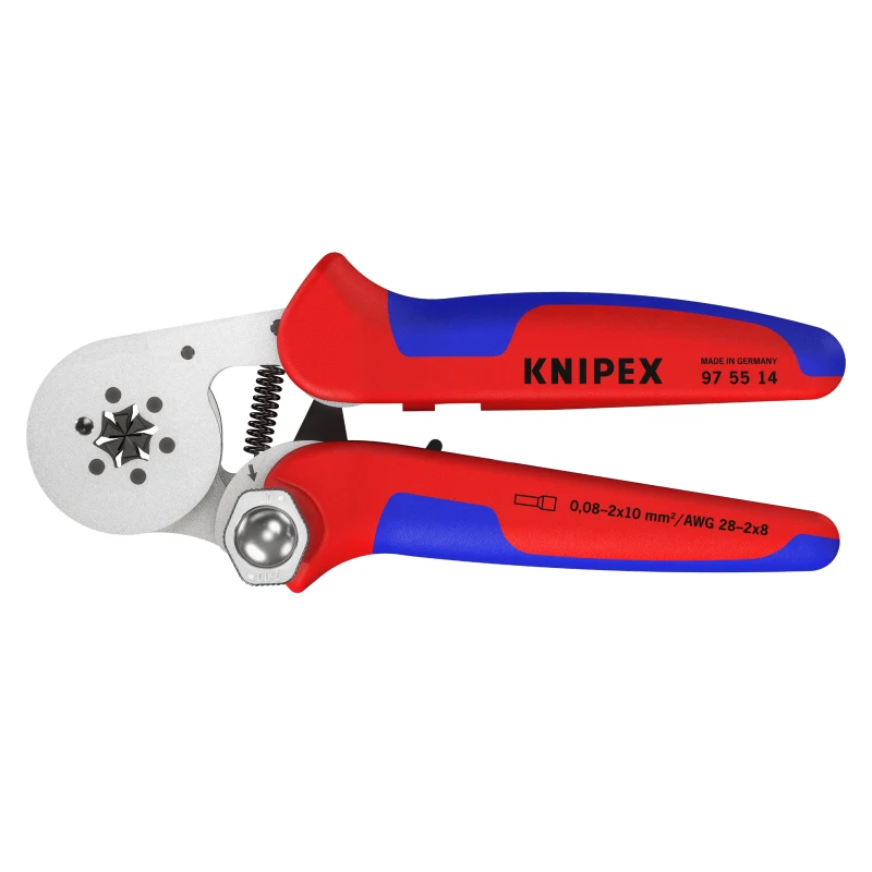 KNIPEX 97 55 14 Self Adjusting Crimping Pliers Wire Ferrules With Lateral Access Chrome-platedmulti-component Grips 180 MM