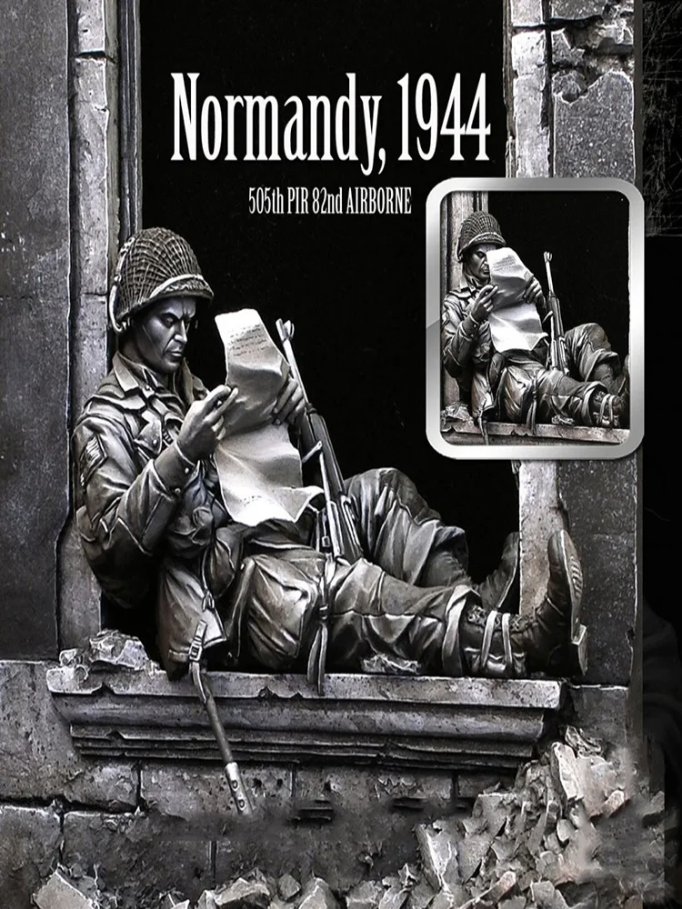 

Unpainted Kit 1/28 170mm Normandy, 1944 with base figure Historical Figure Resin Kit