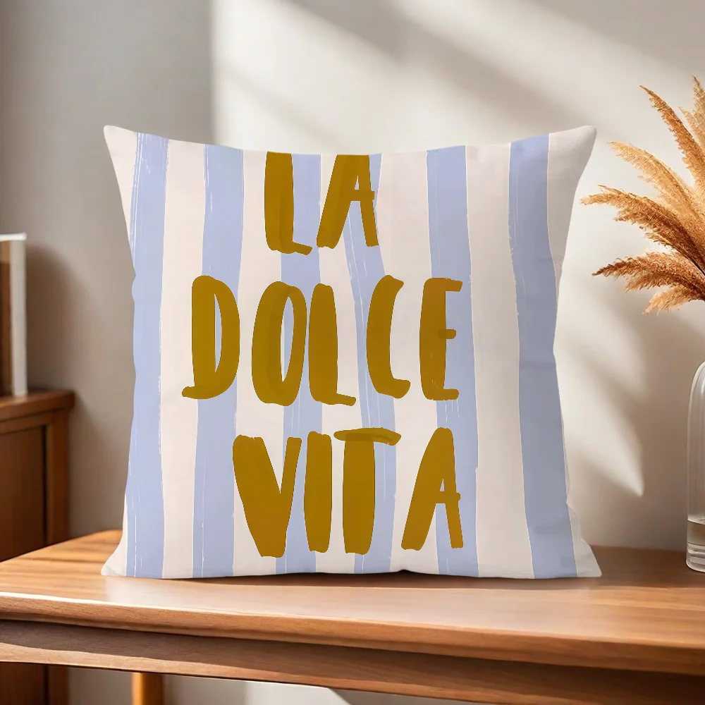 La Dolce Vita Kissenbezug Kissenhülle für Zuhause, Sofa, Wohnzimmer, Büro, Café, Auto – Detail 5