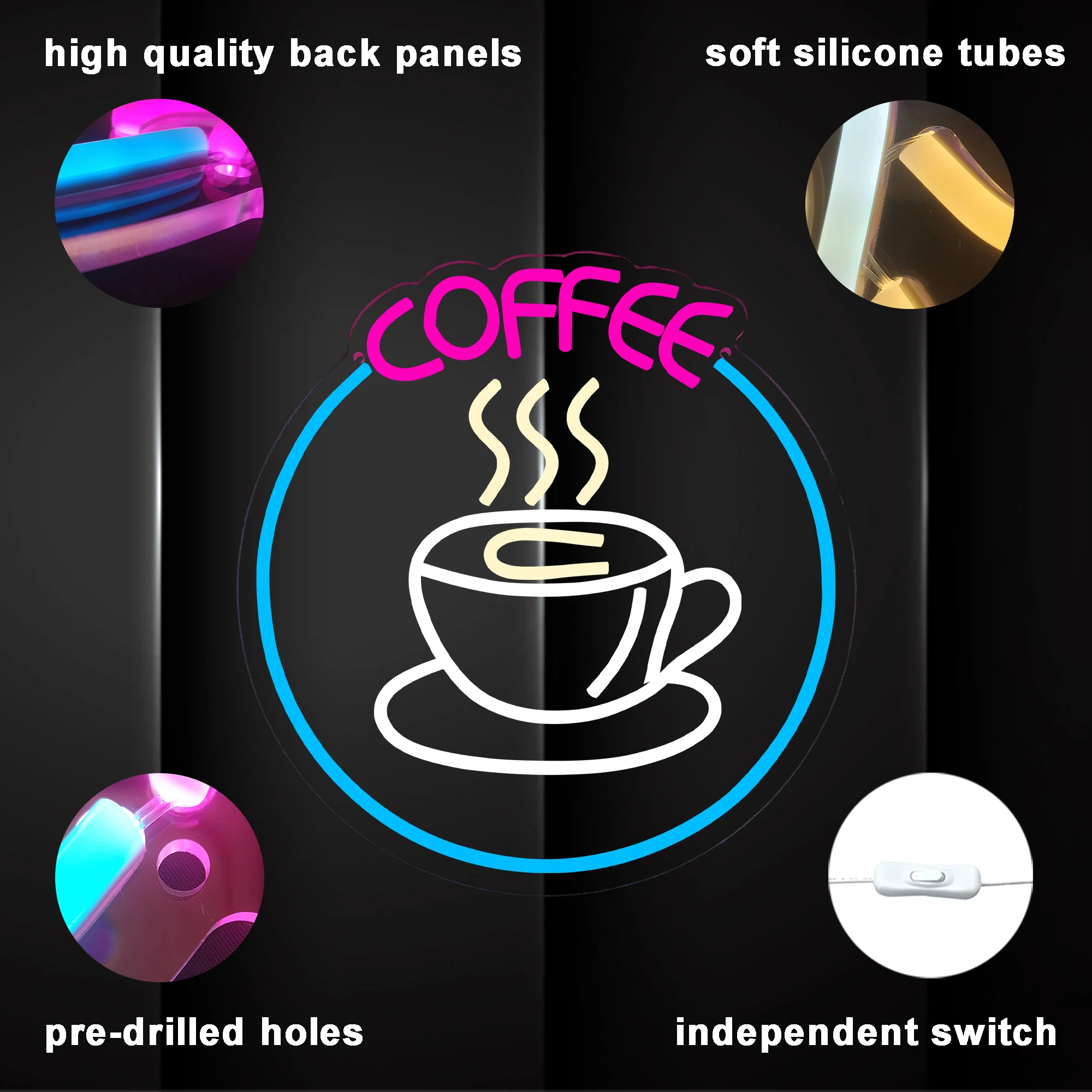 Coffee Shop Neon Sign Led Acrylic Custom Light Christmas Gift Home Party Club Restaurant Room Beautiful Decoration Wall