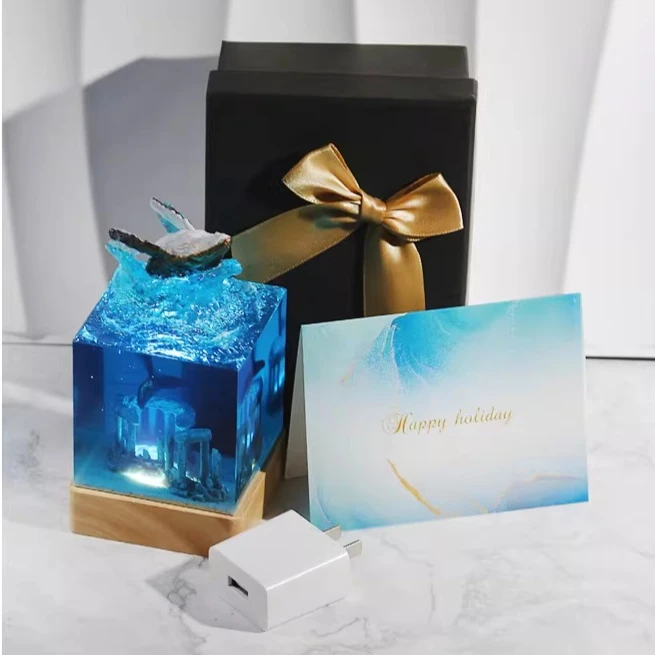Marine Resin Epoxy Resin Decorative Items Usb Healing Exquisite Desktop Luminous Home Decorations Birthday Gifts Souvenirs