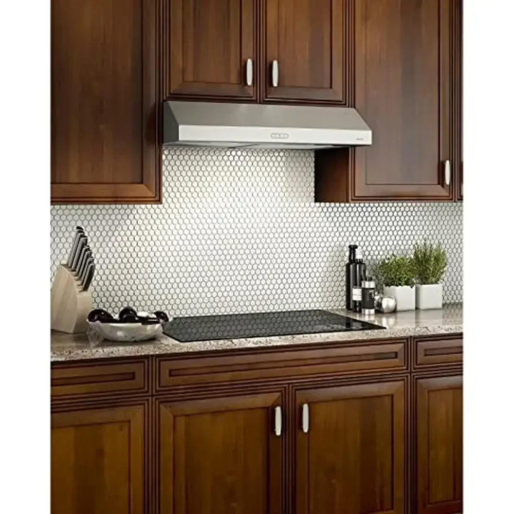 Stainless Steel 36-Inch Under-Cabinet Range Hood with Exhaust Fan & LED Lighting Captur System 375 CFM 3-Speed Control