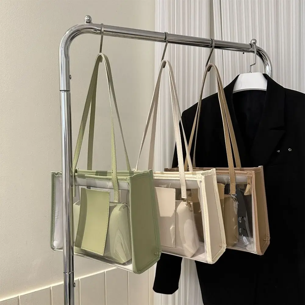 

Casual Transparent Shoulder Bag Large Capacity Waterproof Jelly Bag with Wallet Underarm Composite Bag Summer