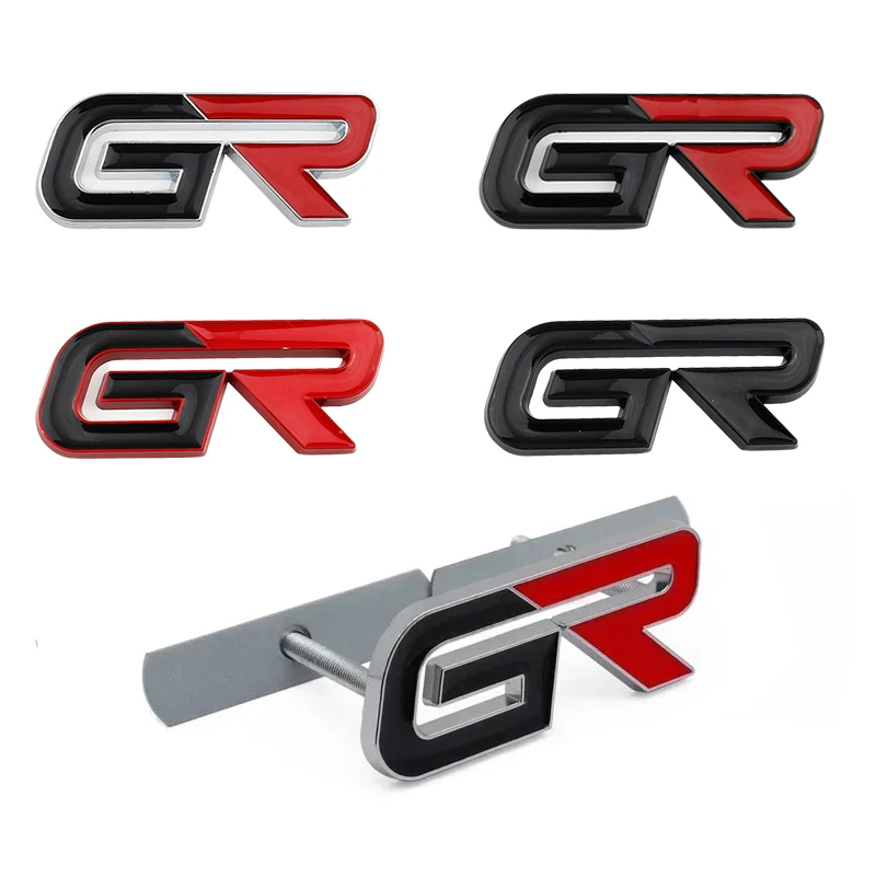 

GR Logo Car Front Grille Emblem Body Trunk Badge Decal Sticker For Toyota Land Cruiser Yaris Camry Vios Corolla 4runner CHR RAV4