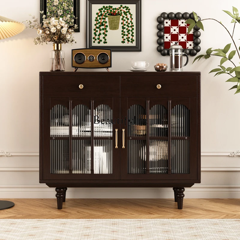 

French Style Solid Wood Sideboard American Style Storage Entryway Small Apartment Wine Cabinet
