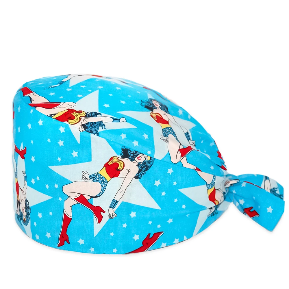 High quality scrubs cap laboratory cap printed pet shop nursing Hats Sweatband women and man scrub caps dental hat surgical caps