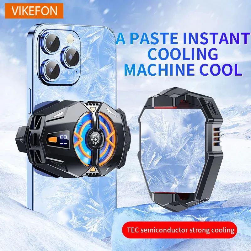 Cooler Gaming Universal Phone Cooling Fan 3 Modes Mobile Phone Radiator for iPhone 15 Android 4.5 to 7 inch Phone Live Streaming