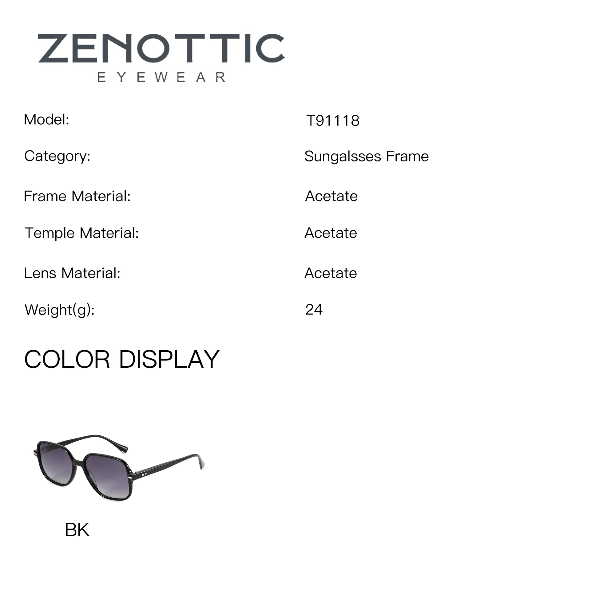 ZENOTTIC M Size Hexagon Acetate For Men Prescription Sunglasses Progressive Polarized UV400 Eyeglasses