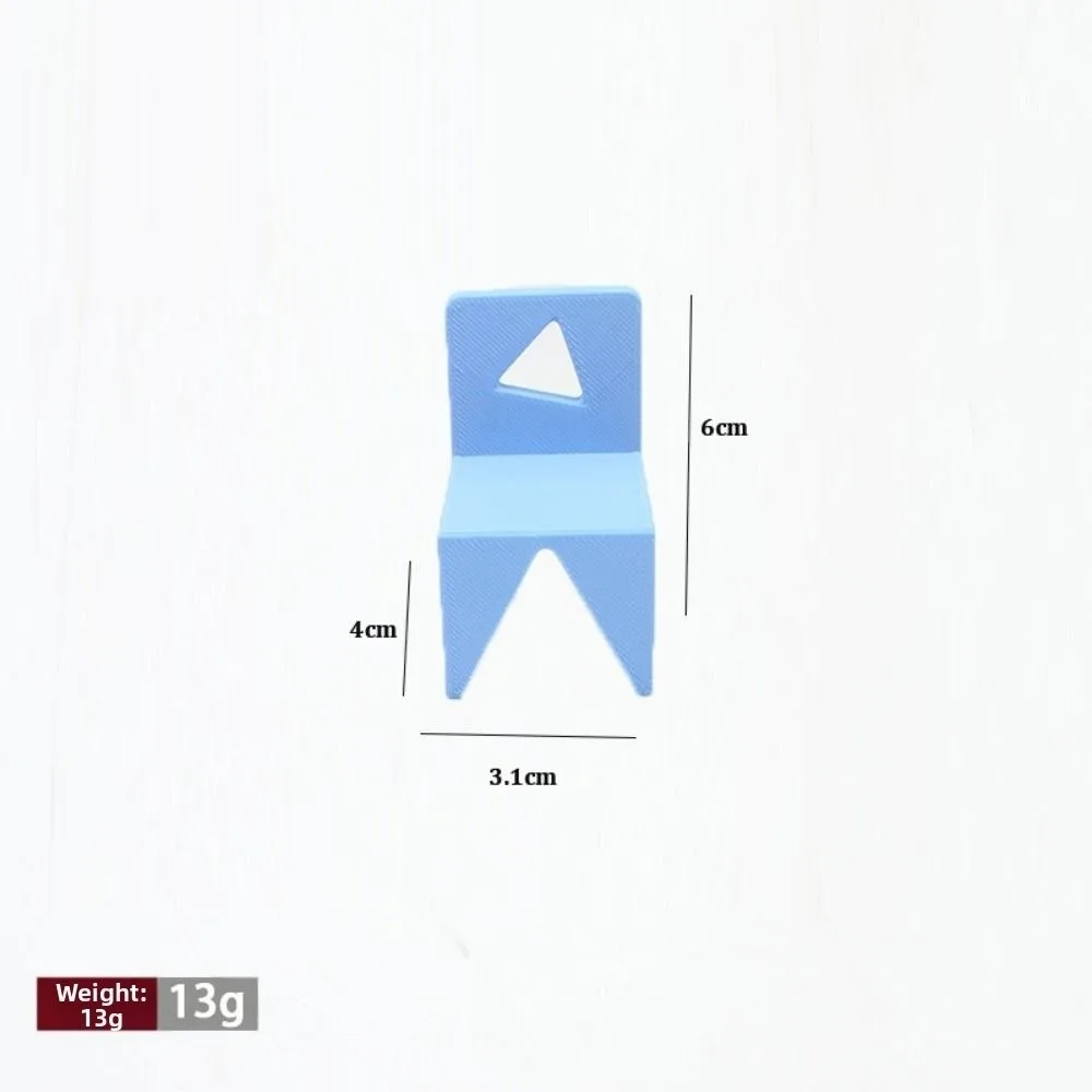 New Mini 1/12 Dollhouse Dining Tables Plastic Playhouse Miniature Furniture Colorful Dining Table Chairs Model Accessories