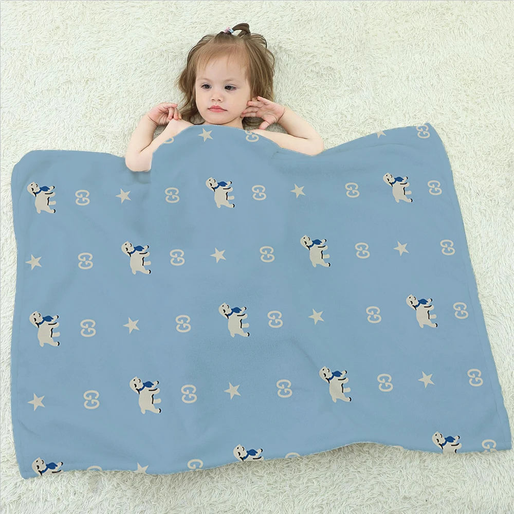 Cute cartoon lamb Blanket Aesthetic Art Flannel Blanket Portable Home Travel Camping Sofa Picnic kids GG Flannel Blanket