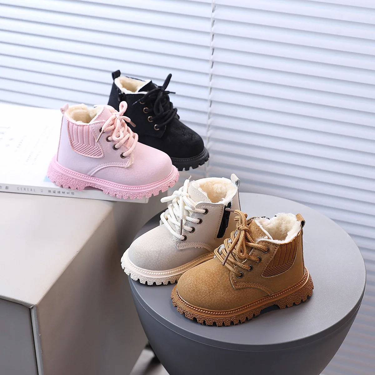 2026 Cozy Plush Lining Children Snow Boots Anti-skid Soft Bottom with A Grippy Material Baby Toddler Boys Girls Winter Shoes