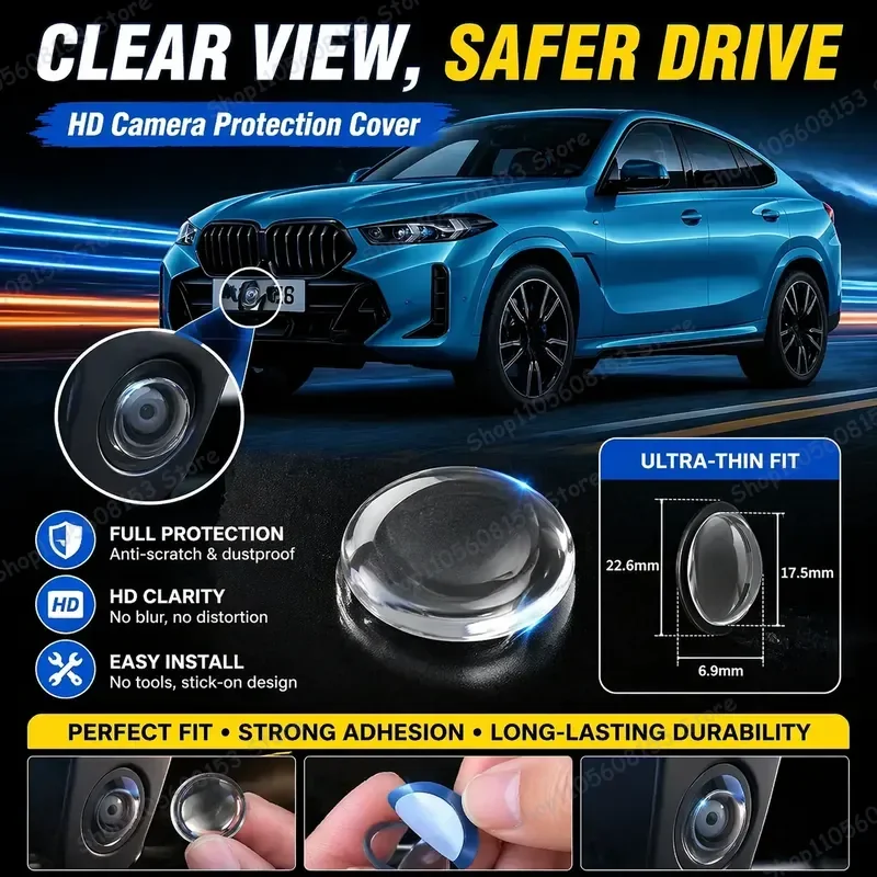For BMW X6 M F16 G06 2014–2026 360 Degree Reverse Camera Lens Protector Anti Scratch PC Sticker Set Smart Parking Aid Dual