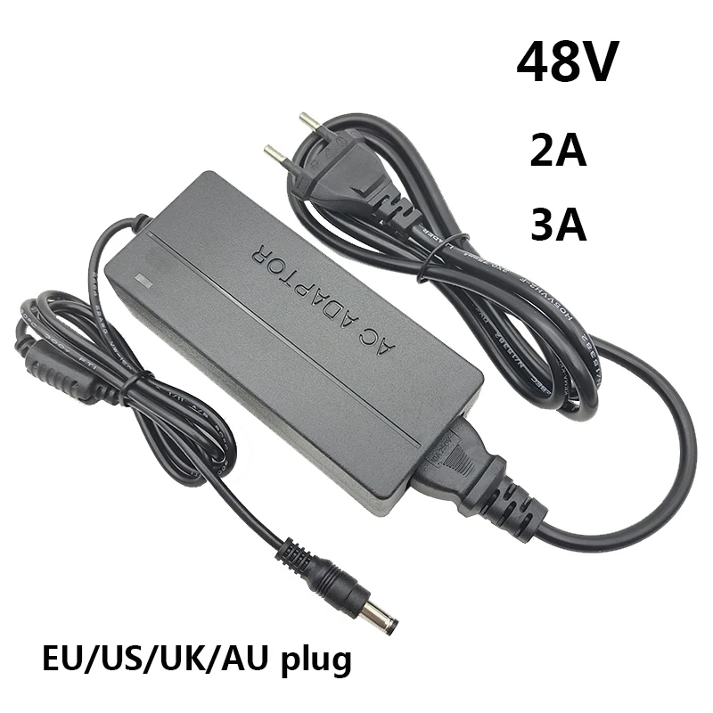 48 Volt Power Supply 48V Power Supply 2A 3A 48V Source 48 Volt Adapter UK AU EU US Plug 48V2A 48V3A 5.5*2.5mm Switching