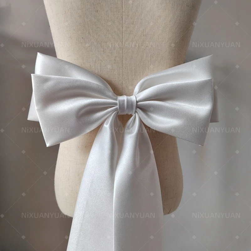 Wholesale Seperate Satin Bow Wedding Dress Knots Removeable Prom Evening Party Dresses Satin Knots DIY