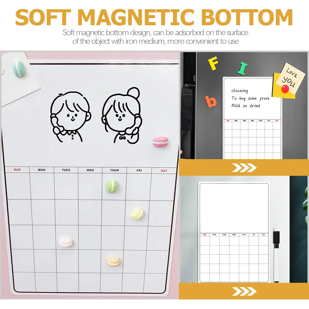 2 مجموعات المطبخ التخطيط المغناطيسي السبورة الثلاجة تذكير رسالة مجلس مذكرة قائمة التقويم الجاف محو الجدول الزمني المنظم