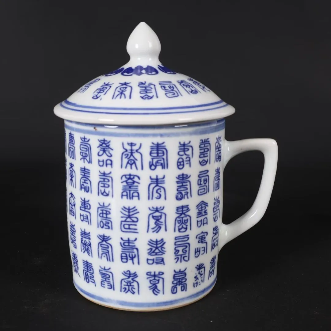 

Chinese Ceramic Mug With Lid Handle Teacups Jingdezhen Blue And White Porcelain Milk Coffee Mug Colleagues To Friends Gifts