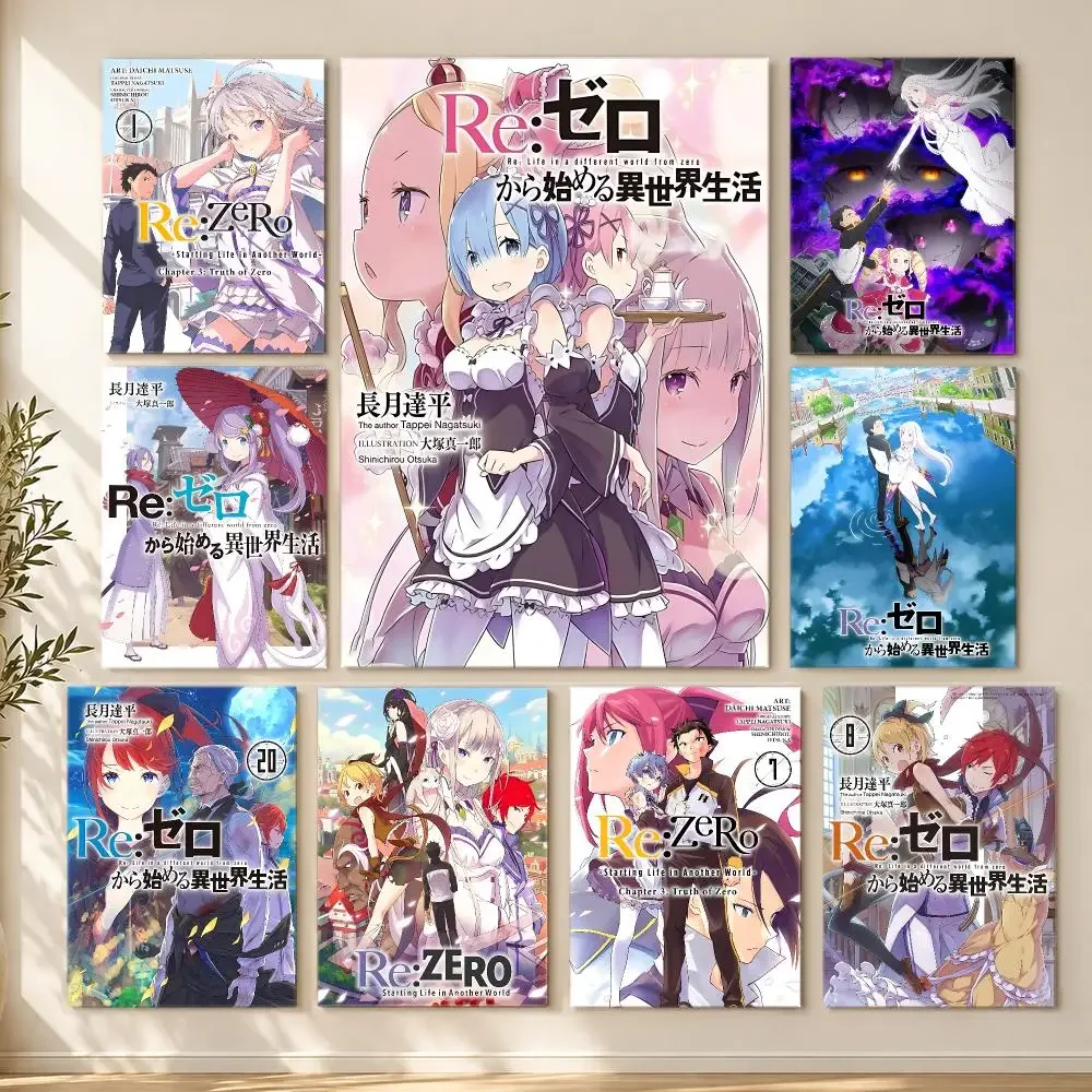 anime Re ZERO Starting Life in Another World HD Poster Printing Self Adhesive Poster for Living Room Bedrooms Home Decor Gift