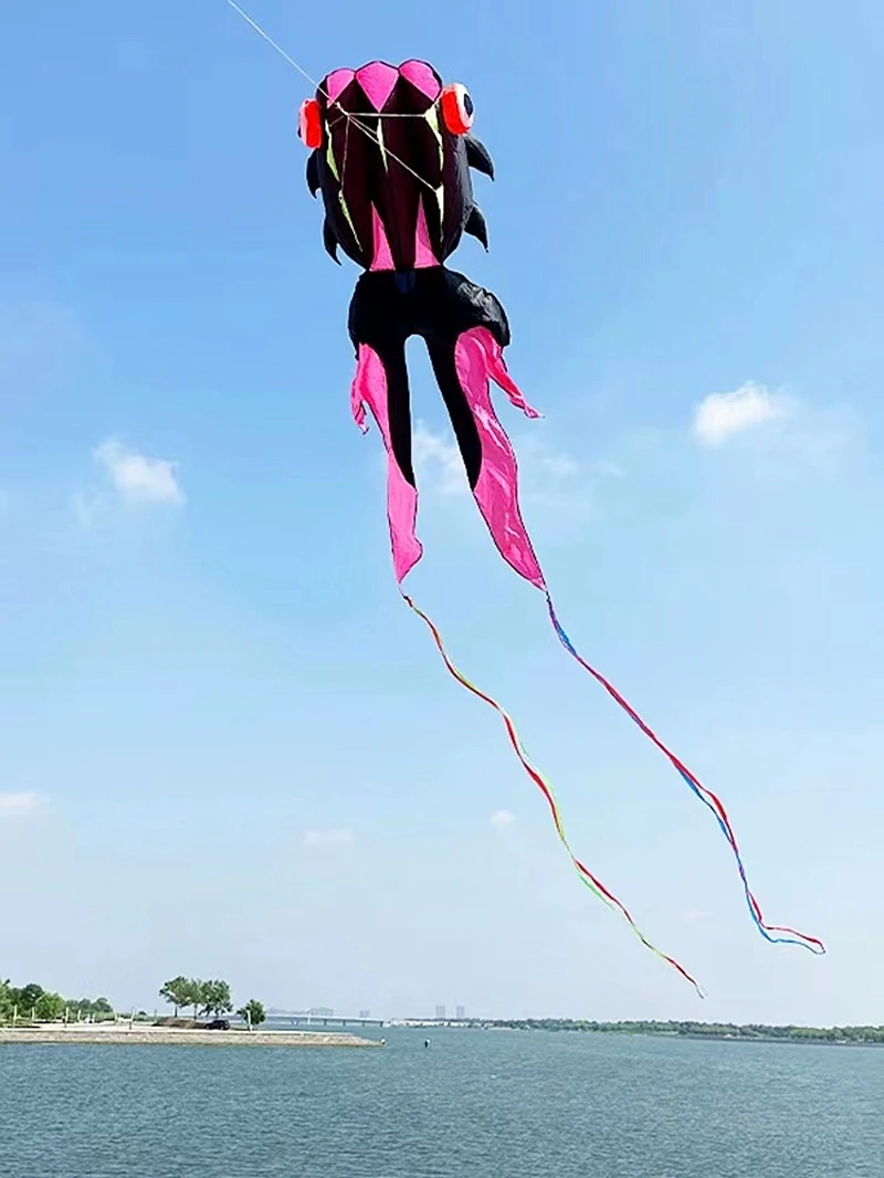 Darmowa wysyłka 13,5 m ryby latawce latające zabawki dla dzieci latawce linia sznurowa automatyczna maszyna latawca Nadmuchiwane zabawki Air Bounce kite air