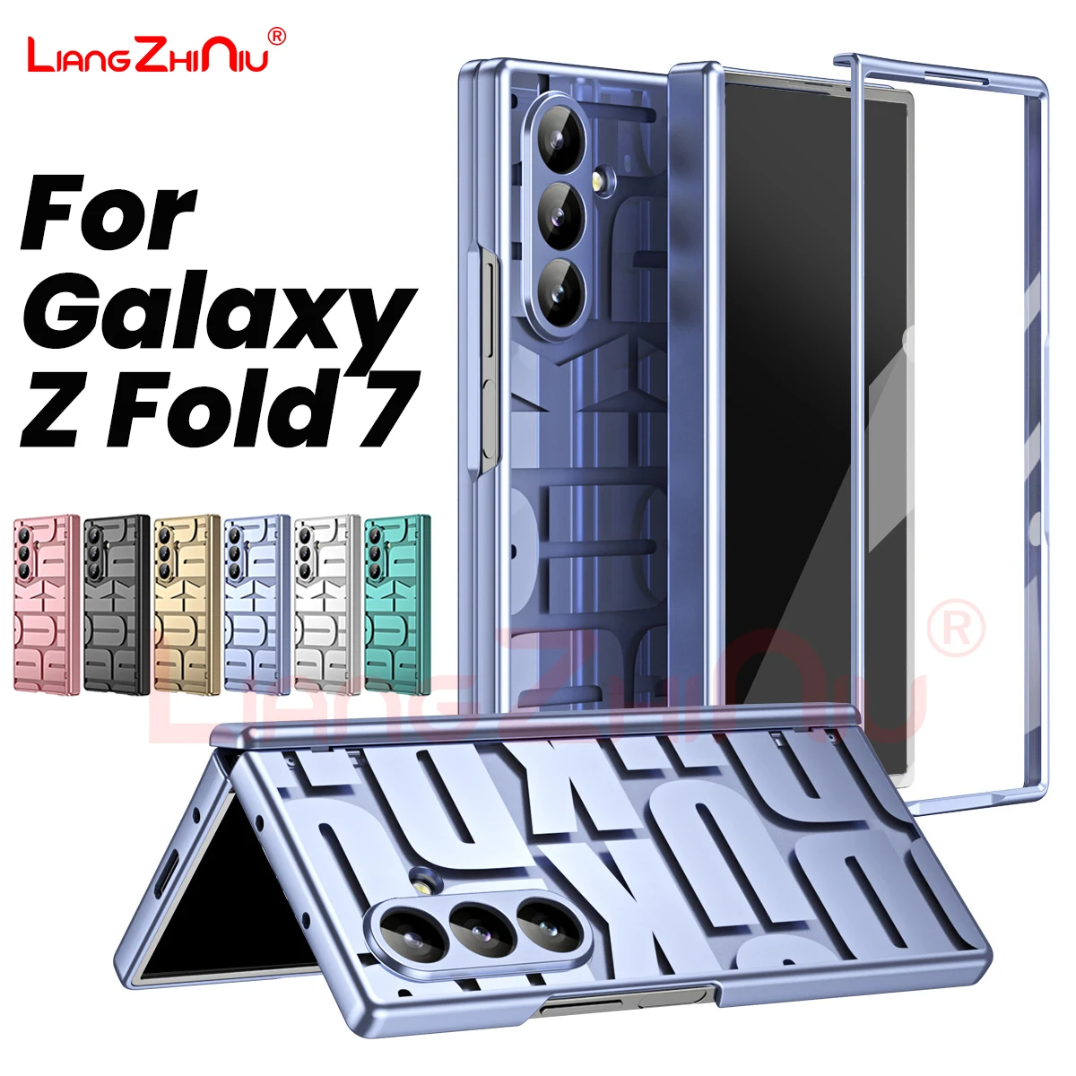 

Чехол для Samsung Z Fold 7, гальванический прозрачный объектив с буквами, защита от тонких отверстий с закаленной пленкой Hd для Galaxy Fold 7