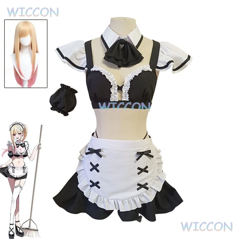 

Darling Kitagawa Marin Cosplay Sexy Maid Dress Costume Kitagawa Marin Wig Anime My Dress-Up Newly Women Halloween Party Suit