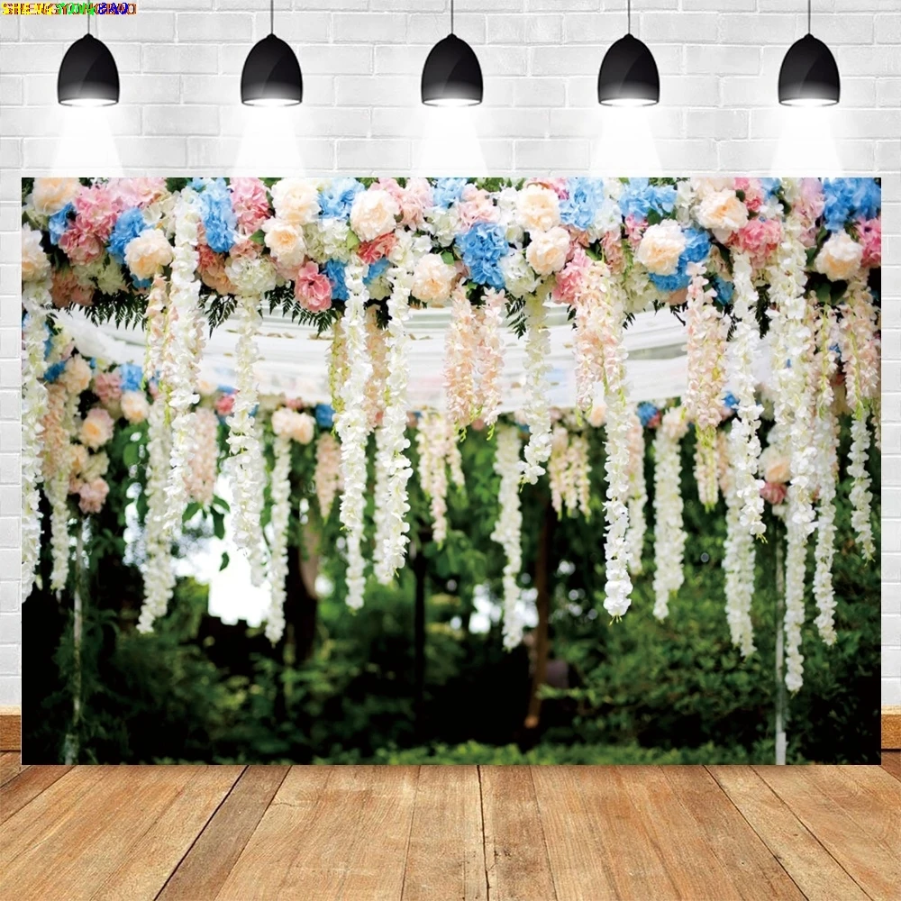 결혼식 배경 꽃 커튼, 신부 샤워, 결혼 약혼식 파티, 초상화 사진 배경, 사진 스튜디오 소품